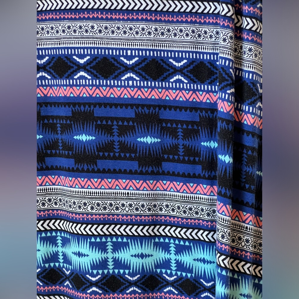 Charlotte Russe Medium High Slit Boho Hippie  SouthWestern Blue Maxi Skirt‎ - Picture 7 of 8